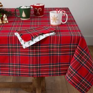 DII ‘Tis the Season Plaid Tablecloth - 52 x 52"-NWT